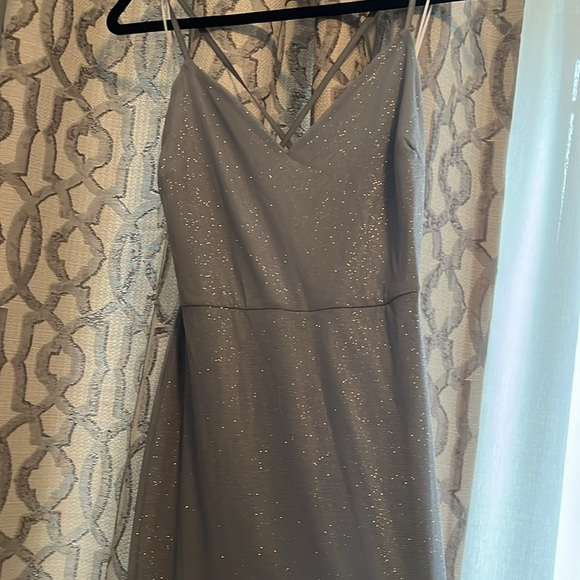 Brand new stunning blue shimmer formal dress wedding prom size small - Picture 7 of 8